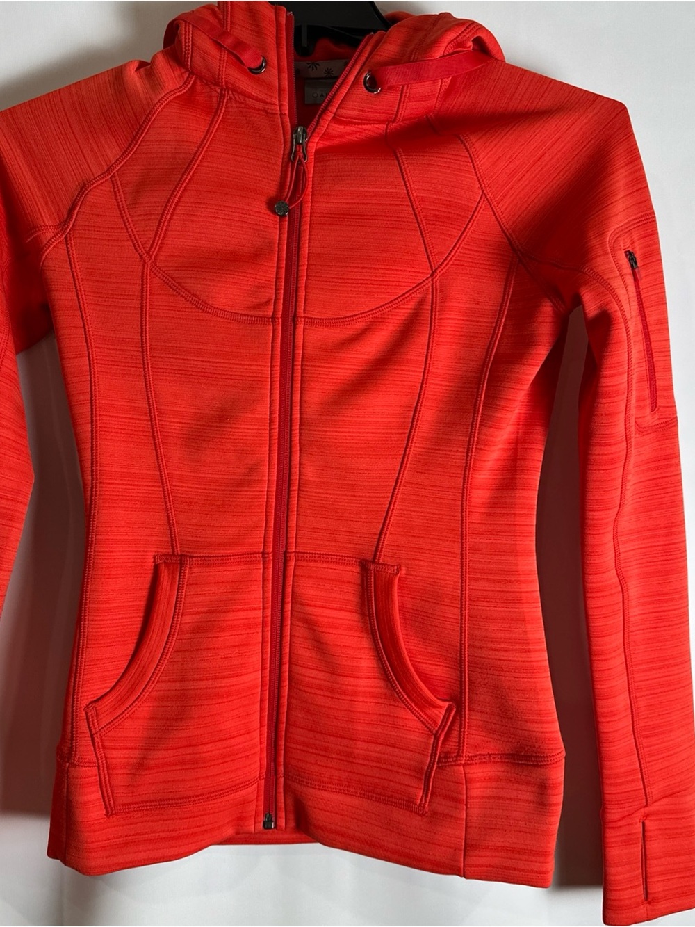 Athleta Bright Red Zip-Front Hoodie